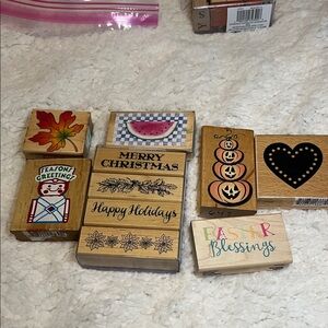 10 Assorted Holiday Rubber Stamps